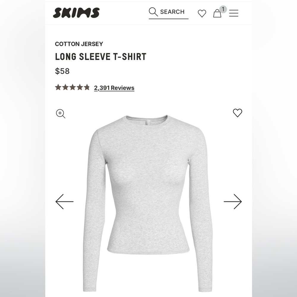 Skims Cotton Jersey Longsleeve